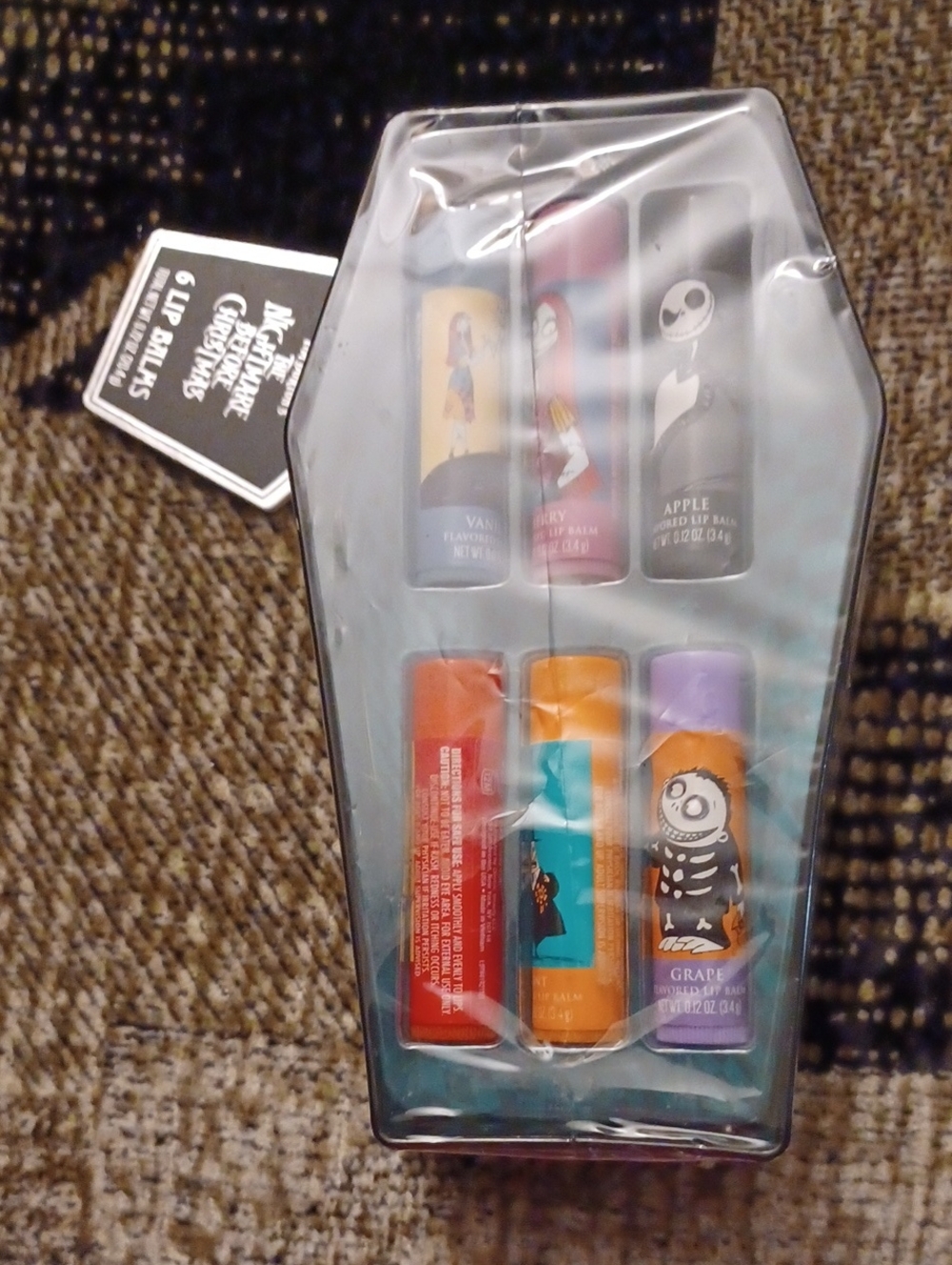 4/$40 New "The Nightmare Before Christmas" 6-Pack Lip Balm Set In A Tin - Sealed